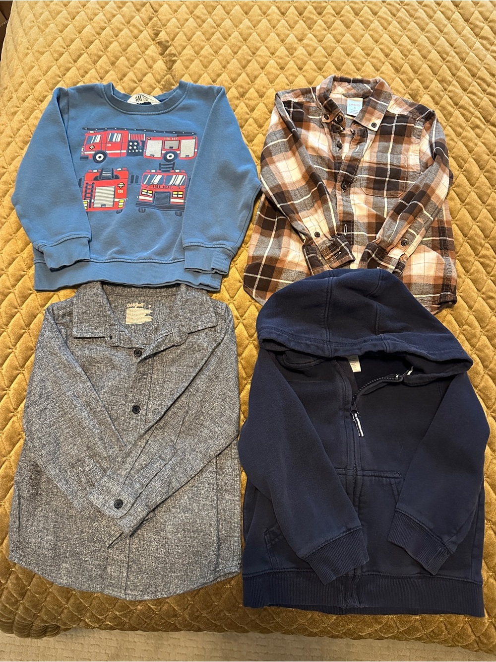 LOT of FOUR size 3T Boys button downs and sweatshirts